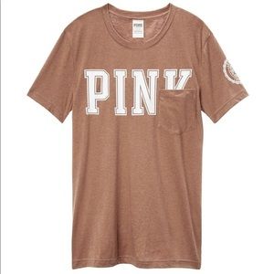 PINK Brown Campus Tee Shirt